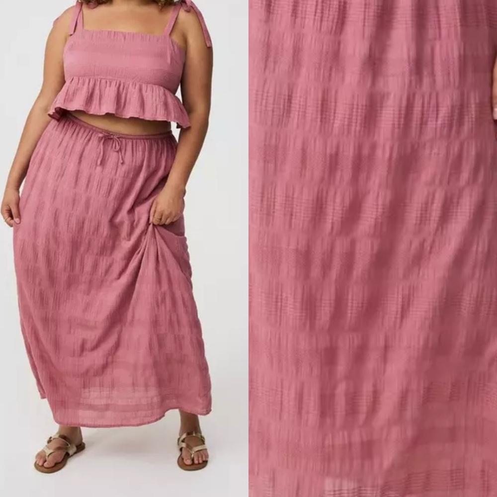 Torrid Pink Skirt & Peplum Top Set